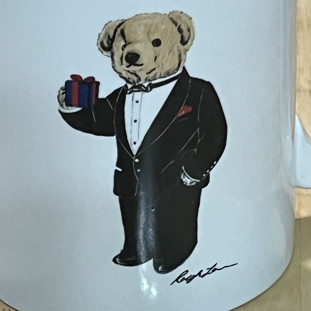 Polo Ralph Lauren Tuxedo Bear Ceramic Coffee Mug 12oz Barista Designer - Picture 2 of 7